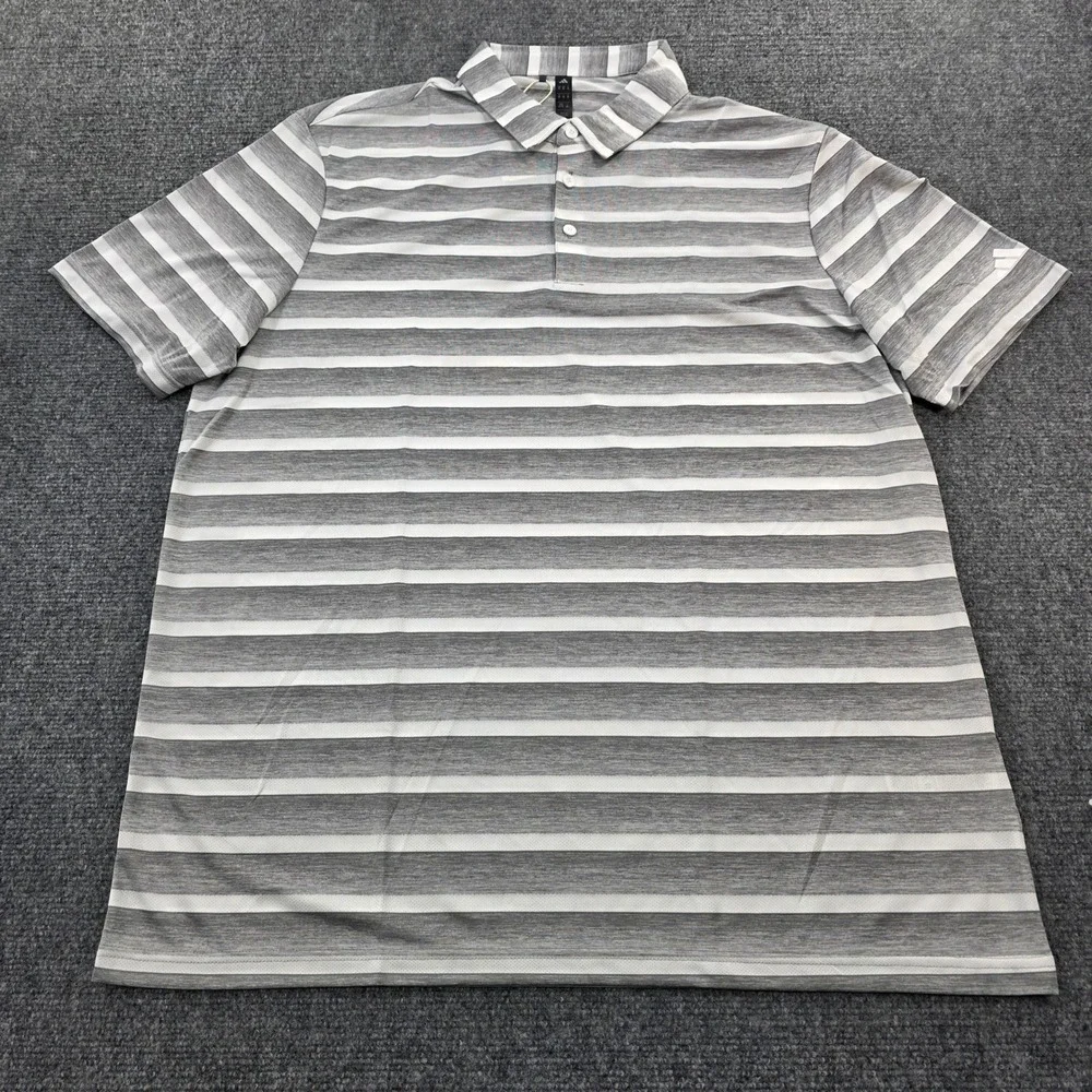 Adidas Golf Polo Shirt Mens XL Gray White 2 Color‎ Stripe HR7983 NWT